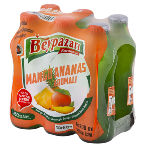 Mango-Pineapple Flavoured Natural Mineral Water 200 mL, Pack of 6