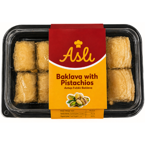 Asli Baklava with Pistachios (Frozen Baked) 350 gr