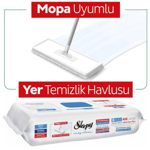 Sleepy Easy Clean 'Bleach' Mop Compatible Floor Cleaning Towel 50 Sheets