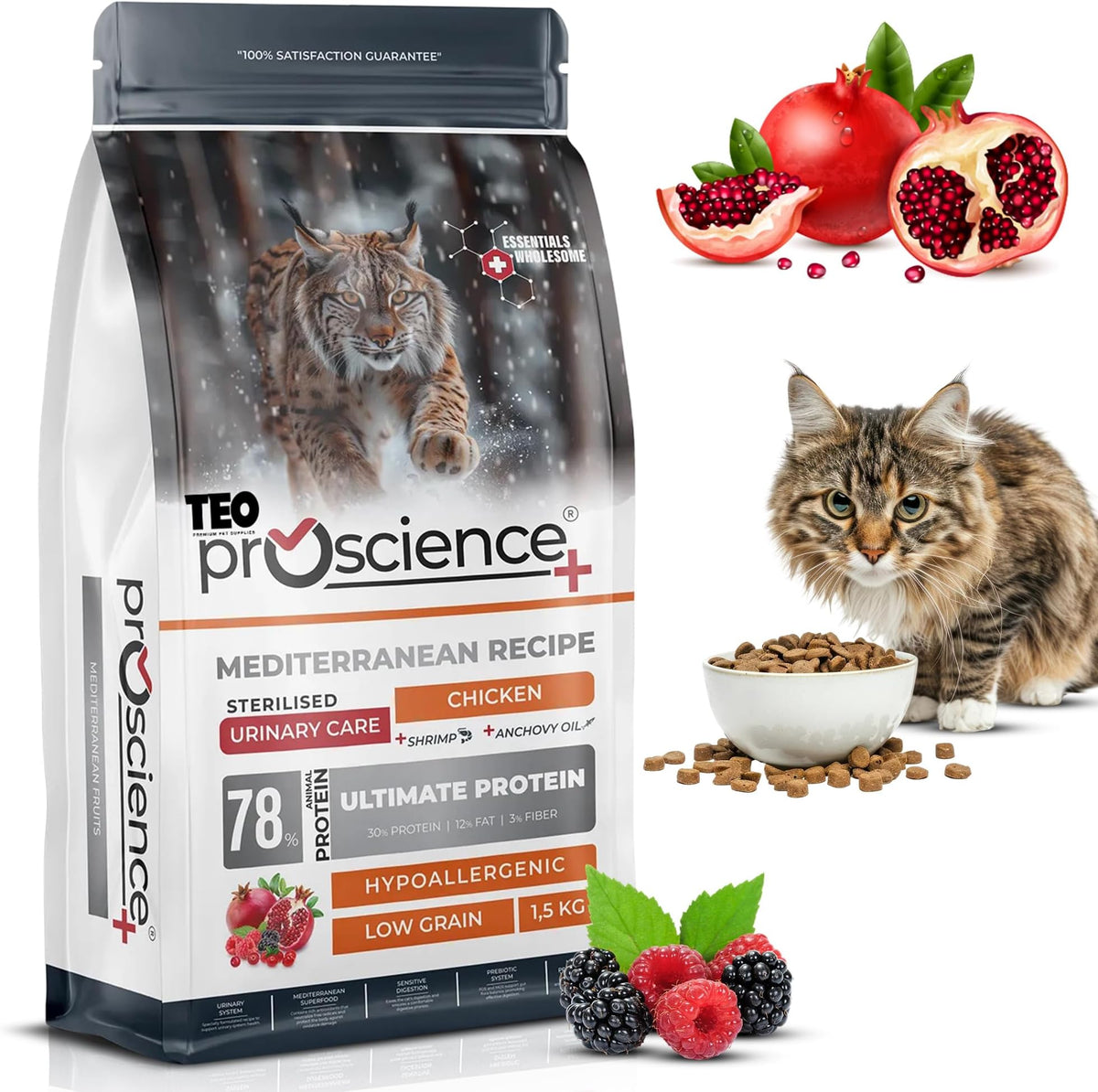 Teo Premium ProScience Sterilised Cat Chicken Dry Food 1.5kg