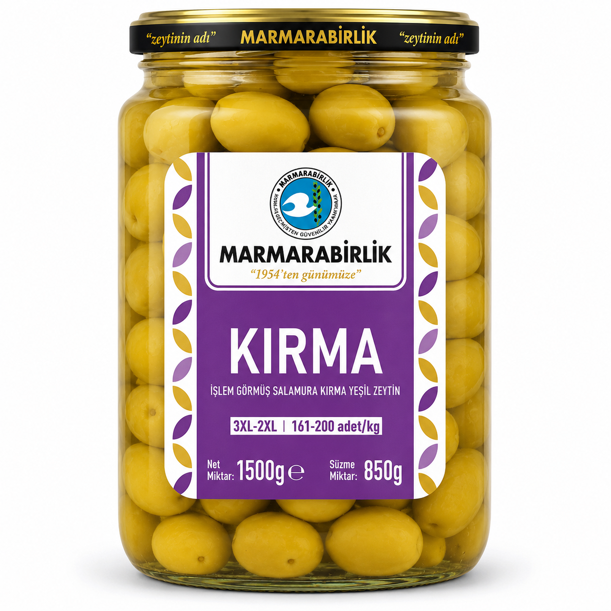 Marmarabirlik - Cracked Green Olives - 1.5kg (850g Drained)