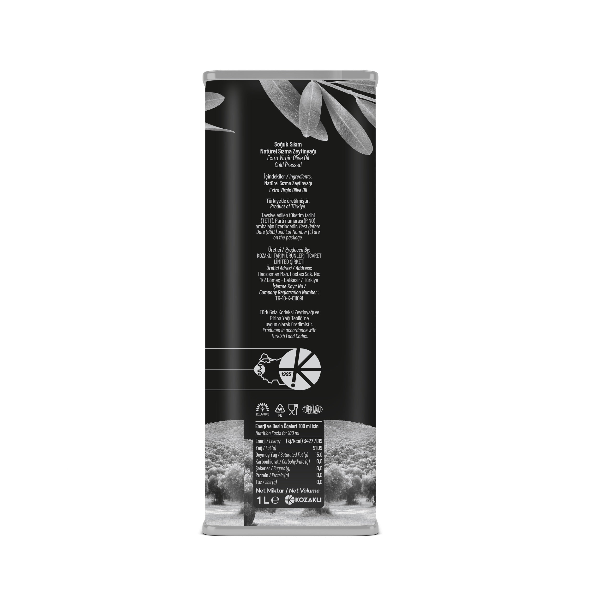 Kozoliv - Cold Pressed Extra Virgin Olive Oil -  1 L