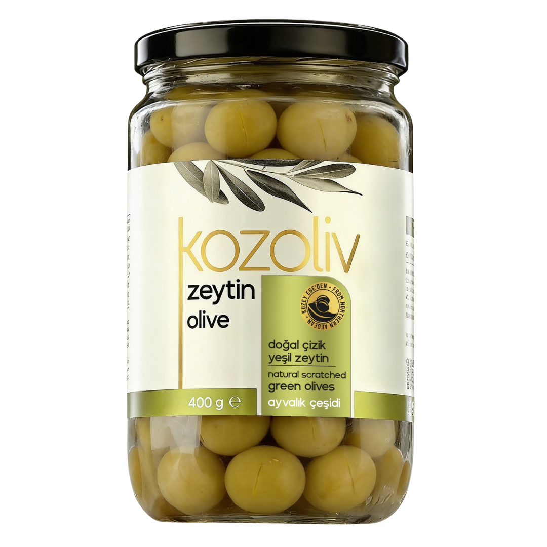 Kozoliv - Scratched Turkish Green Olives - 400g
