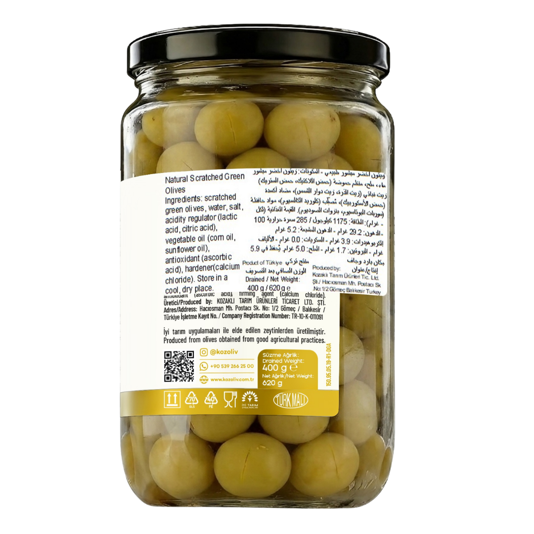 Kozoliv - Scratched Turkish Green Olives - 400g