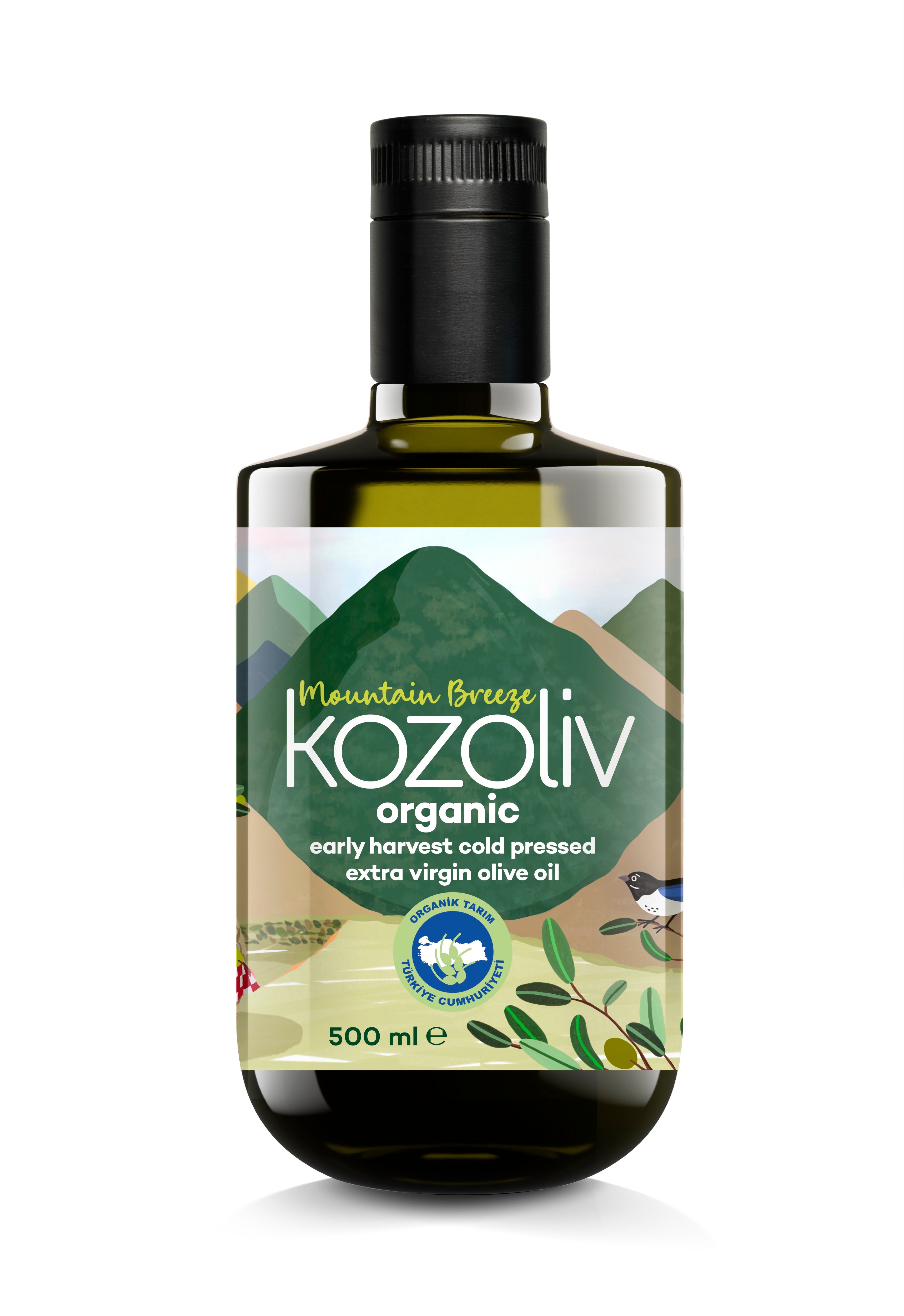 Kozoliv -  Organic Early Harvest Cold Pressed Extra Virgin Olive Oil - 500 ML