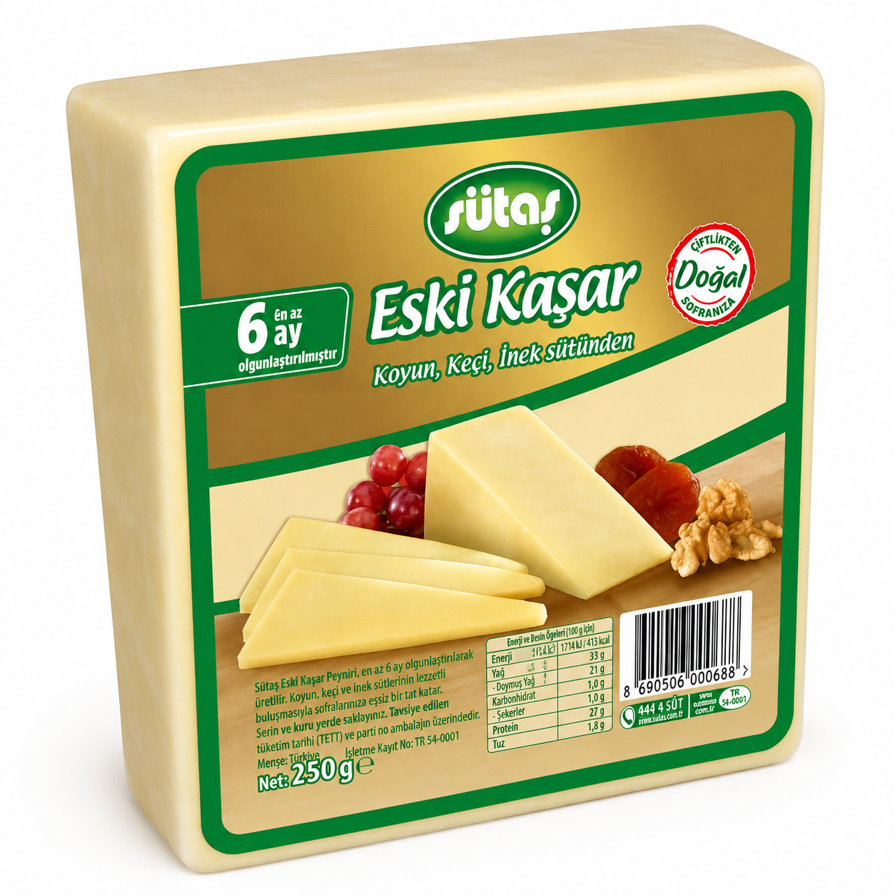 Aged Kashkaval Cheese - 250 gr