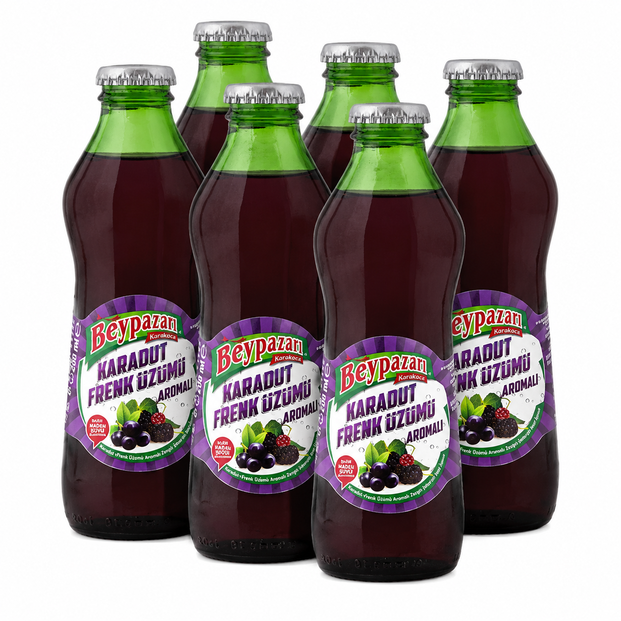Beypazari - Black Mulberry Grape Flavoured Natural Mineral Water - 6x200ml Pack