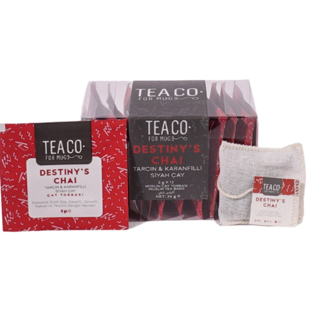 DESTINY'S CHAI Black Tea Blend with Cinnamon & Clove Teabag 12 Sachet - 24 gr