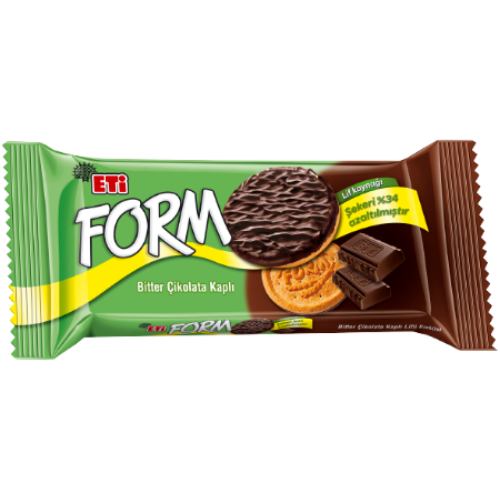Eti Form Chocolate Covered Biscuits with Fiber 50 gr