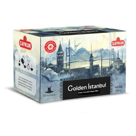 Golden Istanbul Green Tea with Peppermint Tea Bags 20 Pieces, 32 gr