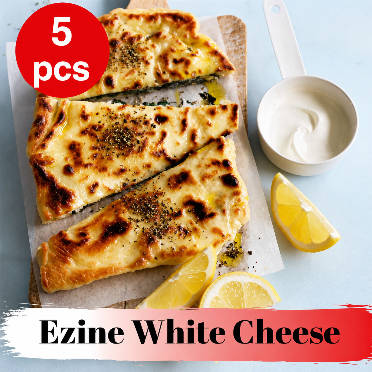 "Gozleme" Turkish Flatbread Stuffed Ezine White Cheese 275 gr, Pack of 5