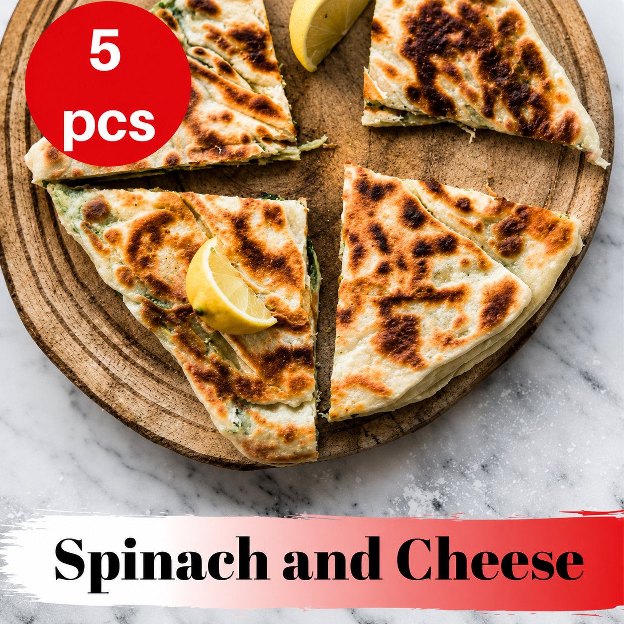 "Gozleme" Turkish Flatbread Stuffed Spinach and Cheese 275 gr, Pack of 5