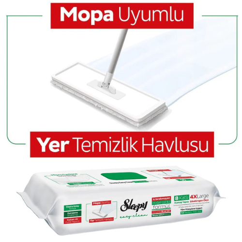 Sleepy Easy Clean 'White Soap' Mop Compatible Floor Cleaning Towel 50 Sheets