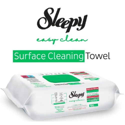 Sleepy Easy Clean Beyaz Sabun Katkılı Yüzey Temizlik Havlusu 100'lü - 10 ad.et Sleepy Easy Clean Beyaz Sabun Katkılı Yüzey Temizlik Havlusu 100'lü - 10 ad.et