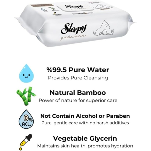 Sleepy Pet Care Pet Wet Wipes 60 Sheets