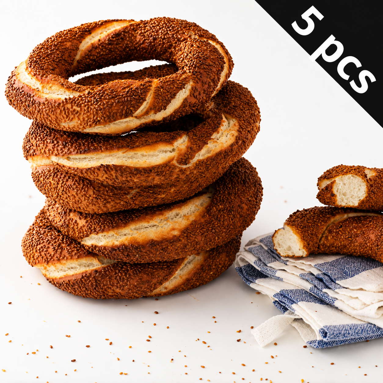 Turkish Bagel (Simit) 100 gr, Pack of 5