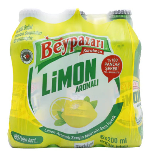 Lemon Flavoured Natural Mineral Water 200 mL, Pack of 6