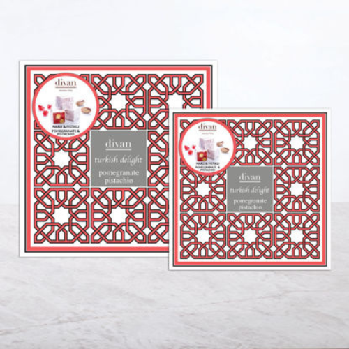 Divan Turkish Delight with Pistachio & Pomegranate Flavoring 500 gr