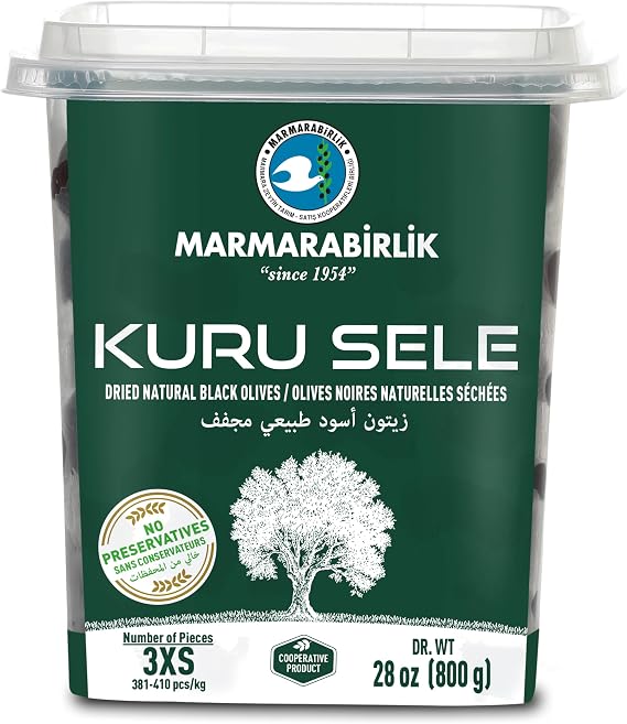 Marmarabirlik Dry-Cured Black Olives (Kuru Sele) – 800g