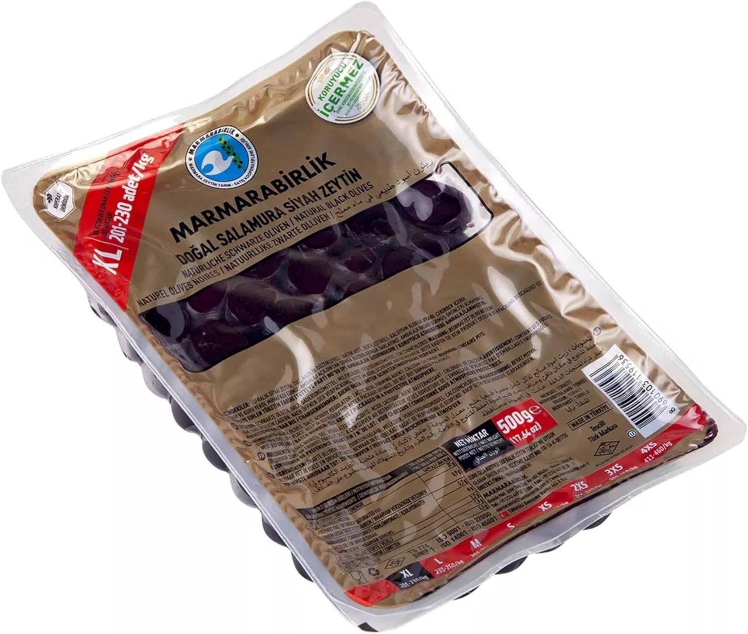 Natural Black Olives XL - 500 gr