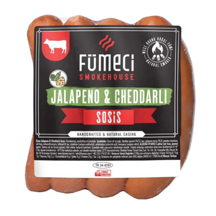 Smoked Beef Sausage with Jalapeno & Cheddar ± 300 gr
