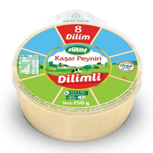 Sliced Kashkaval Cheese - 8 Slices, 150 gr